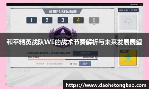 和平精英战队WE的战术节奏解析与未来发展展望