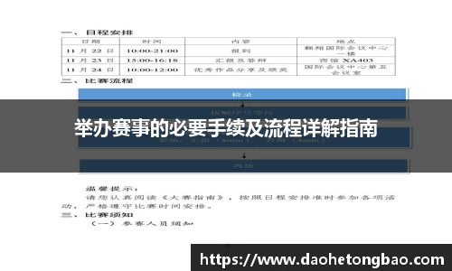 举办赛事的必要手续及流程详解指南